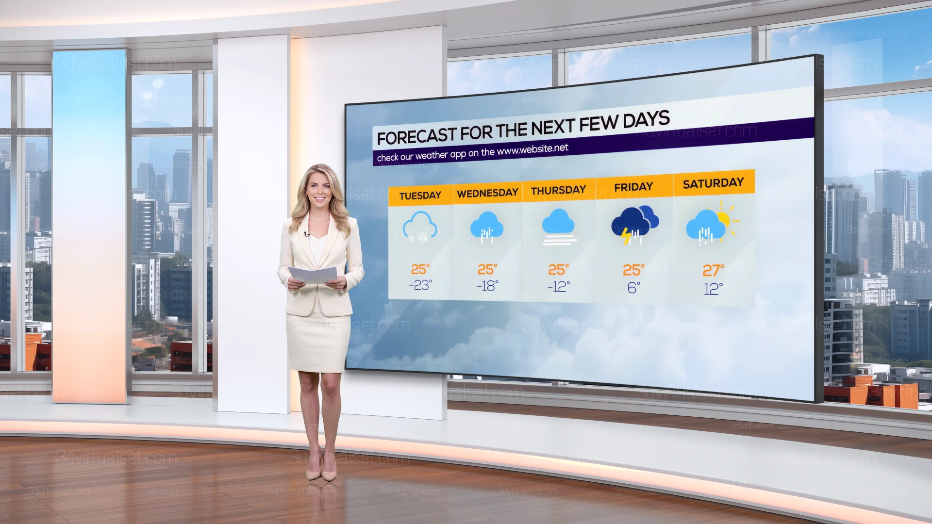 Virtual Set 140 For After Effects Shot 1-4